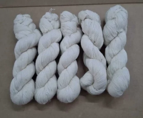white cotton charkha yarn